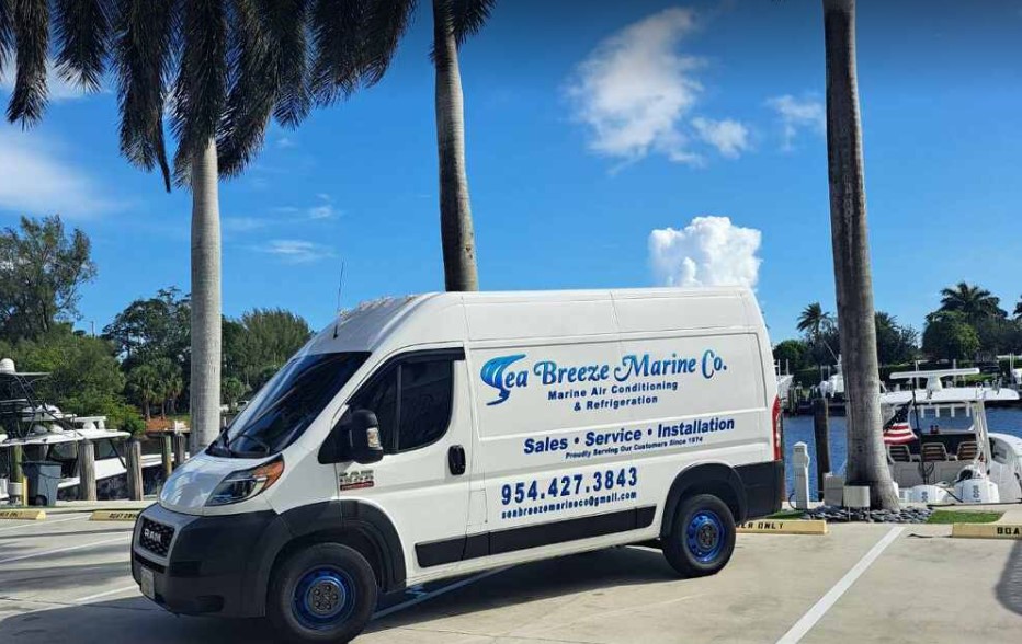 Sea Breeze Marine service van at marina